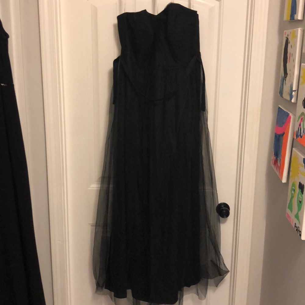 David’s Bridal Black Tulle Dress with Belt